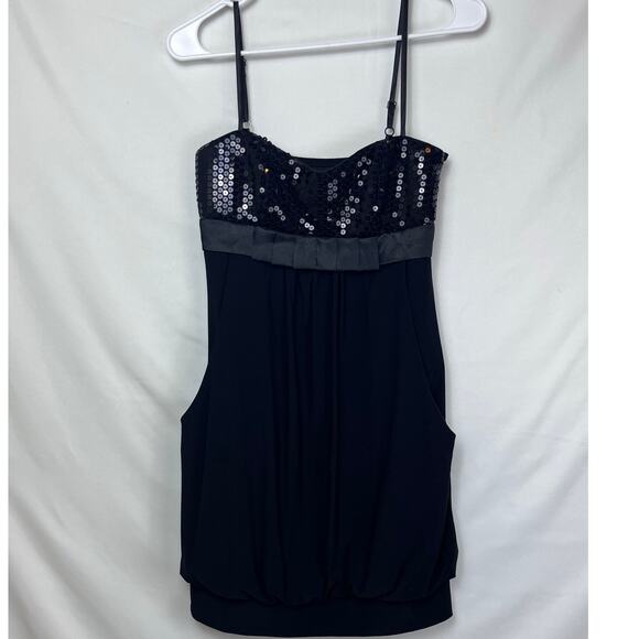 Cache Women's Size 6 Black Spaghetti Strap Mini Length Elegant Cocktail Dress - Picture 1 of 10